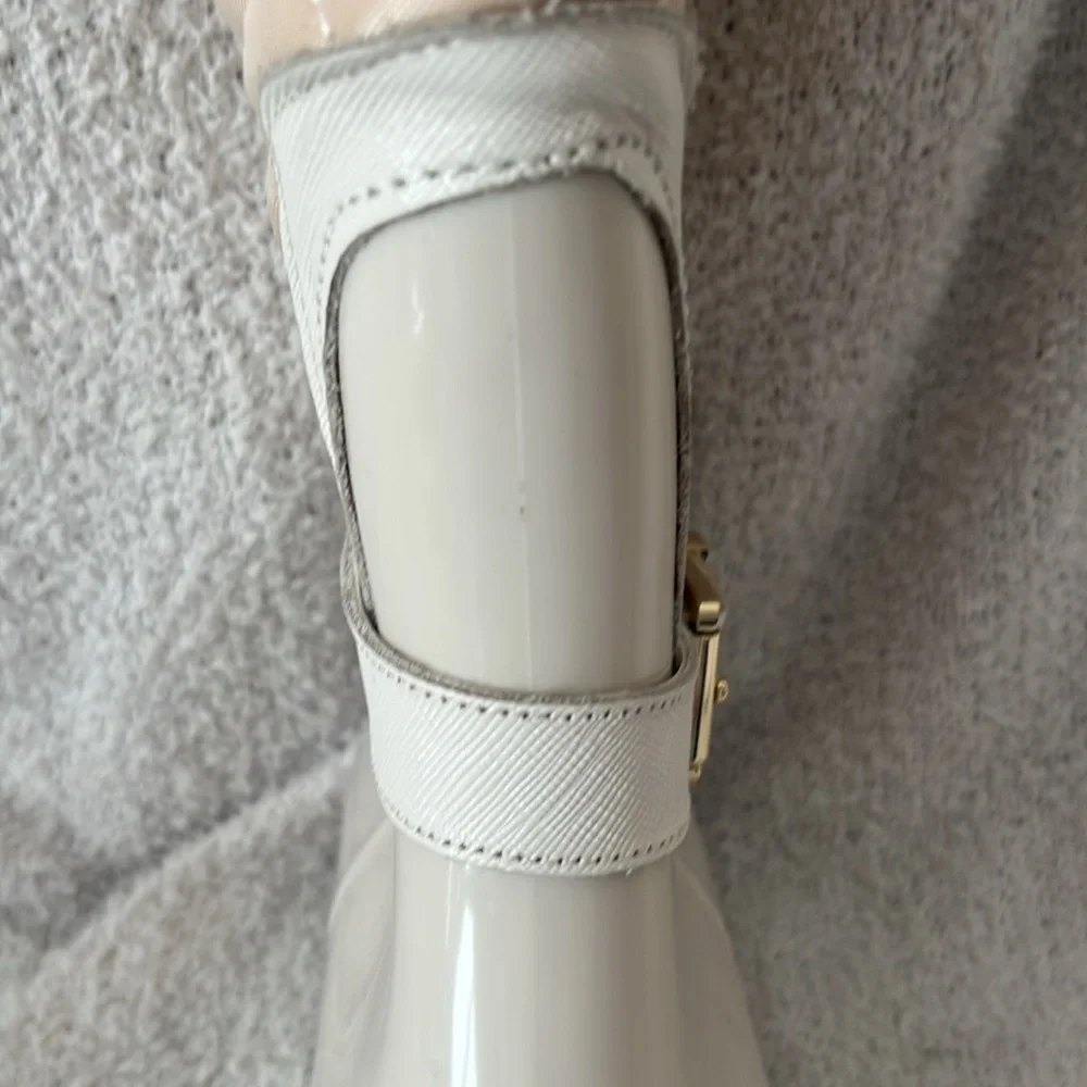 Michael Kors Fulton Quilted Rubber boots Size 10 Beige Cream Gold Like new - Picture 14 of 16